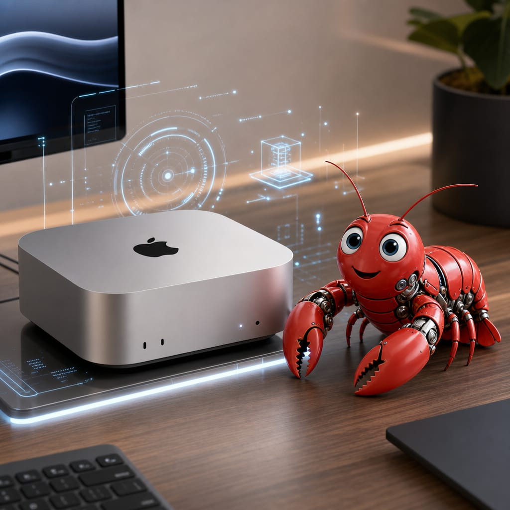 Apple Mac Mini and Openclaw lobster