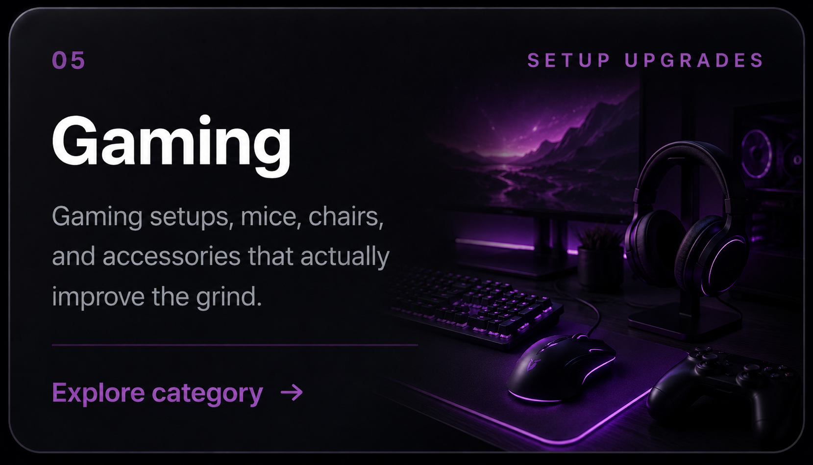 Gaming category card