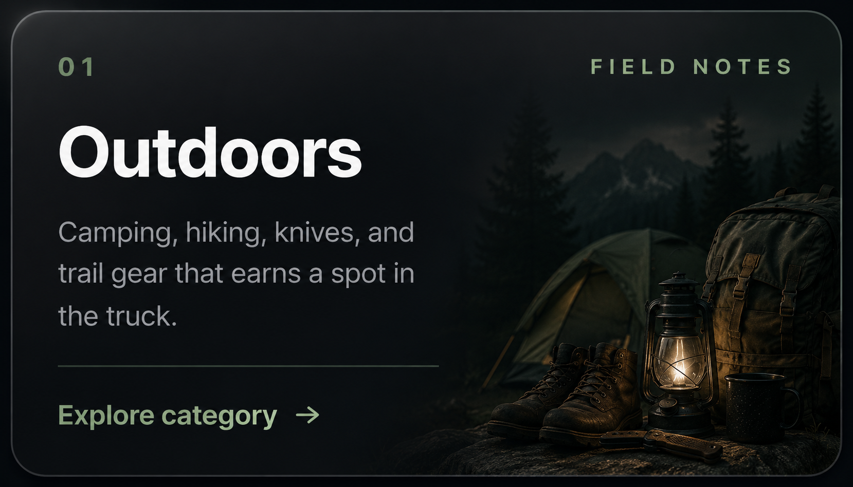 Outdoors category card